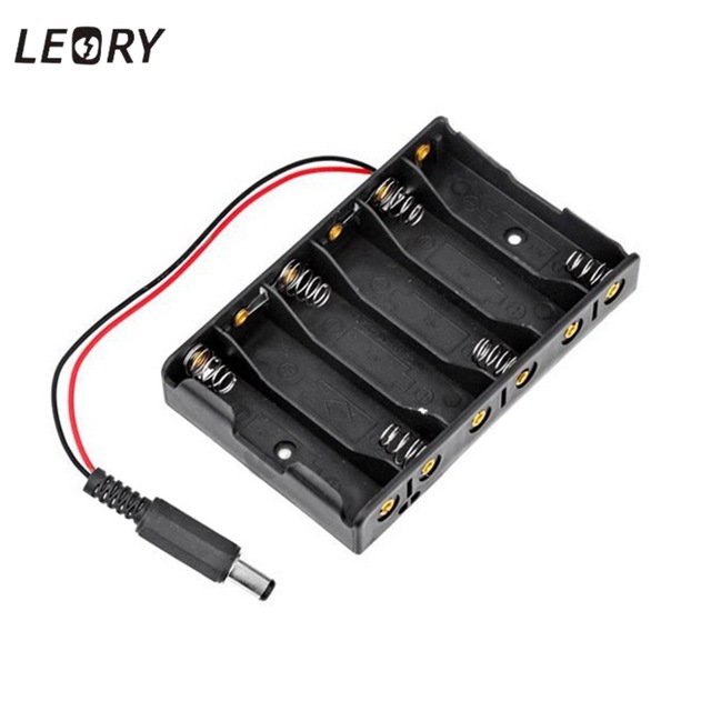 Батарейный отсек (держатель) для 6 батареек АА, без крышки с DC штекером