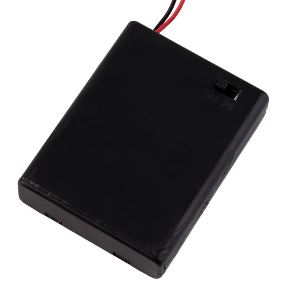 Батарейный отсек (держатель) для 4 батареек ААА, с крышкой и выключателем