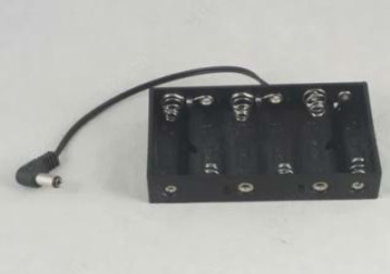 Батарейный отсек (держатель) для 6 батареек AA, без крышки с угловым DC штекером