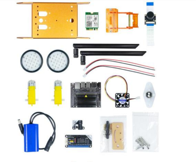 Синий комплект для самостоятельной разработки Nvidia JetsonNano (с аккумулятором) (с материнской платой JETSON NANO и двухчастотной сетевой картой)