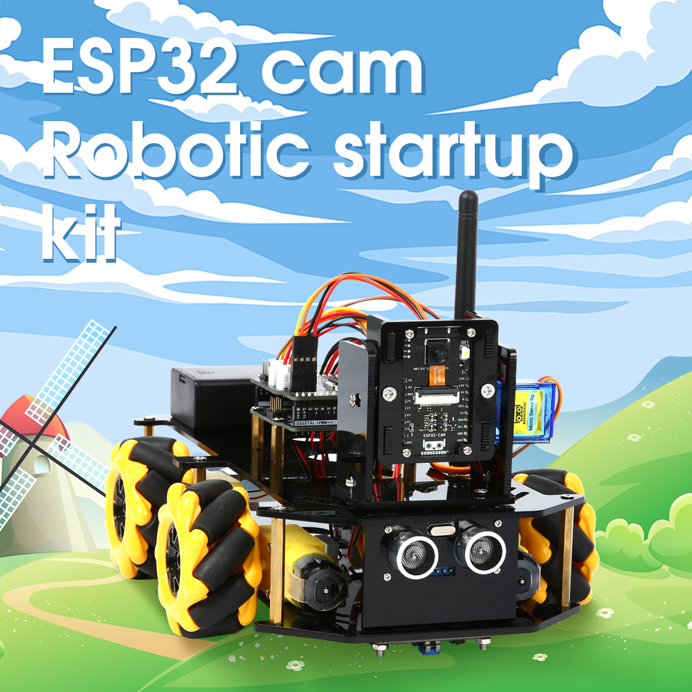 Беспроводное управление автомобилем ESP32 CAM Mecanum Smart (без аккумулятора 18650, без зарядного устройства 18650)