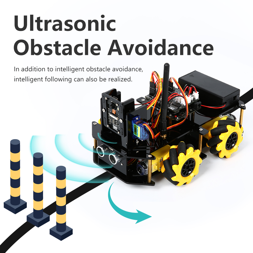 Беспроводное управление автомобилем ESP32 CAM Mecanum Smart (без аккумулятора 18650, без зарядного устройства 18650)