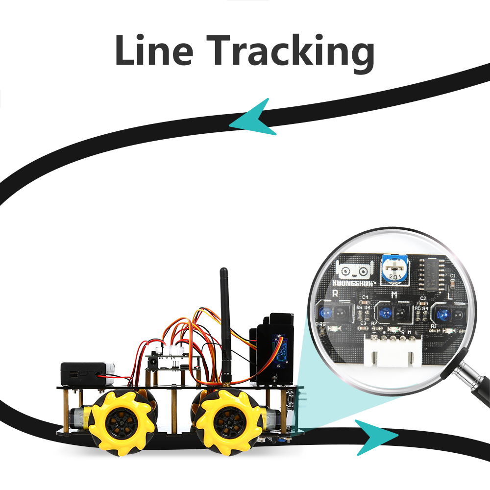 Беспроводное управление автомобилем ESP32 CAM Mecanum Smart (без аккумулятора 18650, без зарядного устройства 18650)