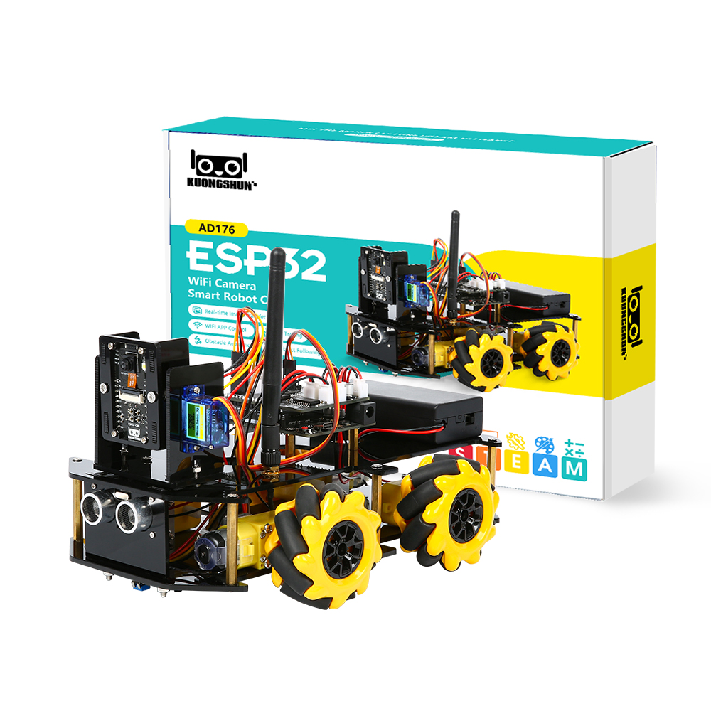 Беспроводное управление автомобилем ESP32 CAM Mecanum Smart (без аккумулятора 18650, без зарядного устройства 18650)