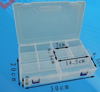 Пластиковая коробка для хранения на 10 отделений 30*20*6.3см
