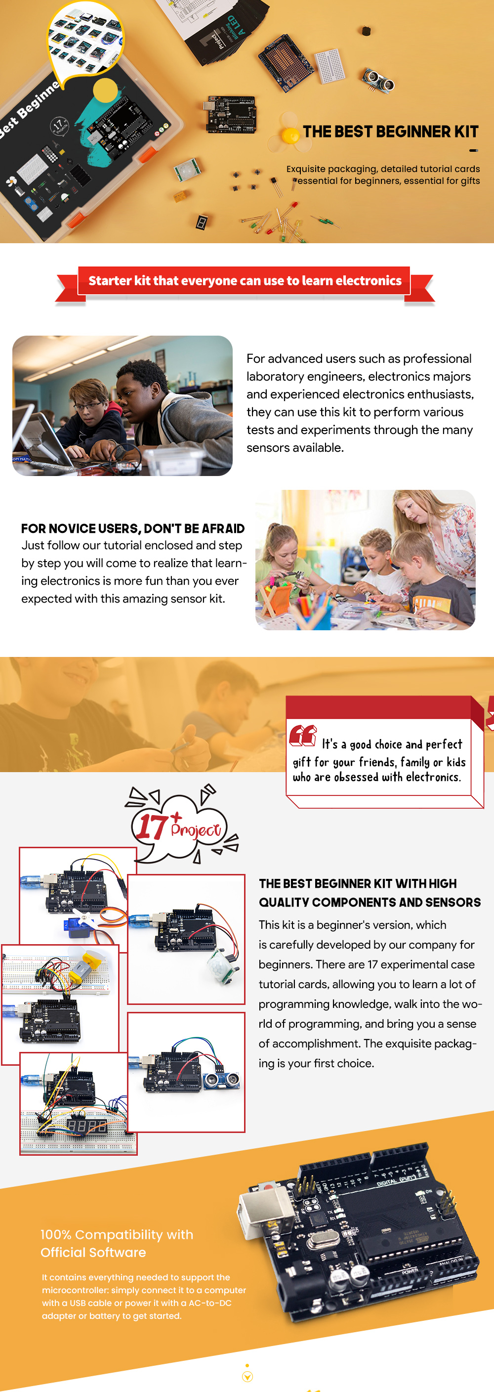 Набор для начинающих Arduino UNO R3 DIP