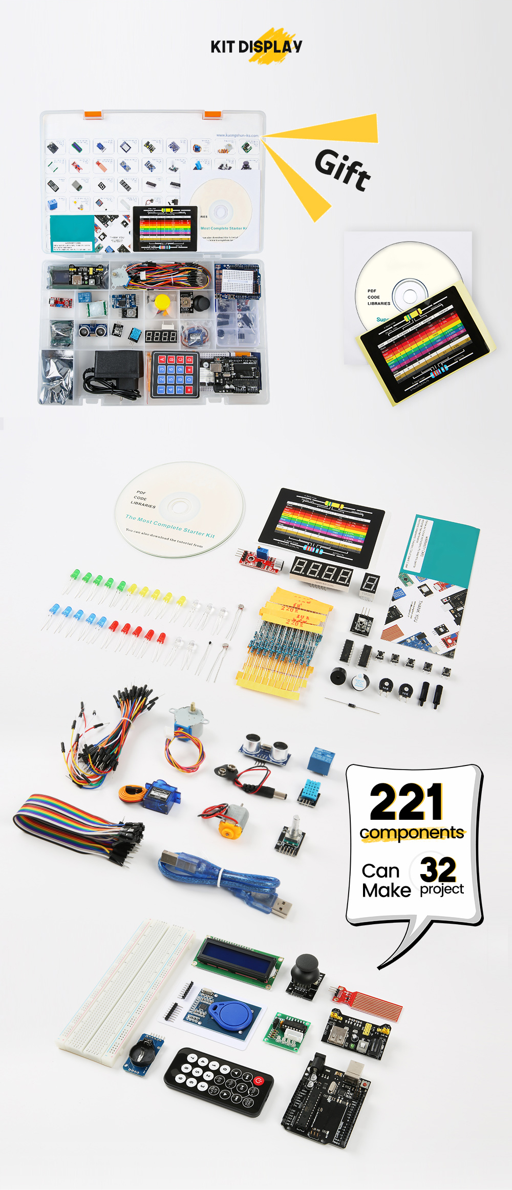 Набор для начинающих Arduino UNO R3 DIP