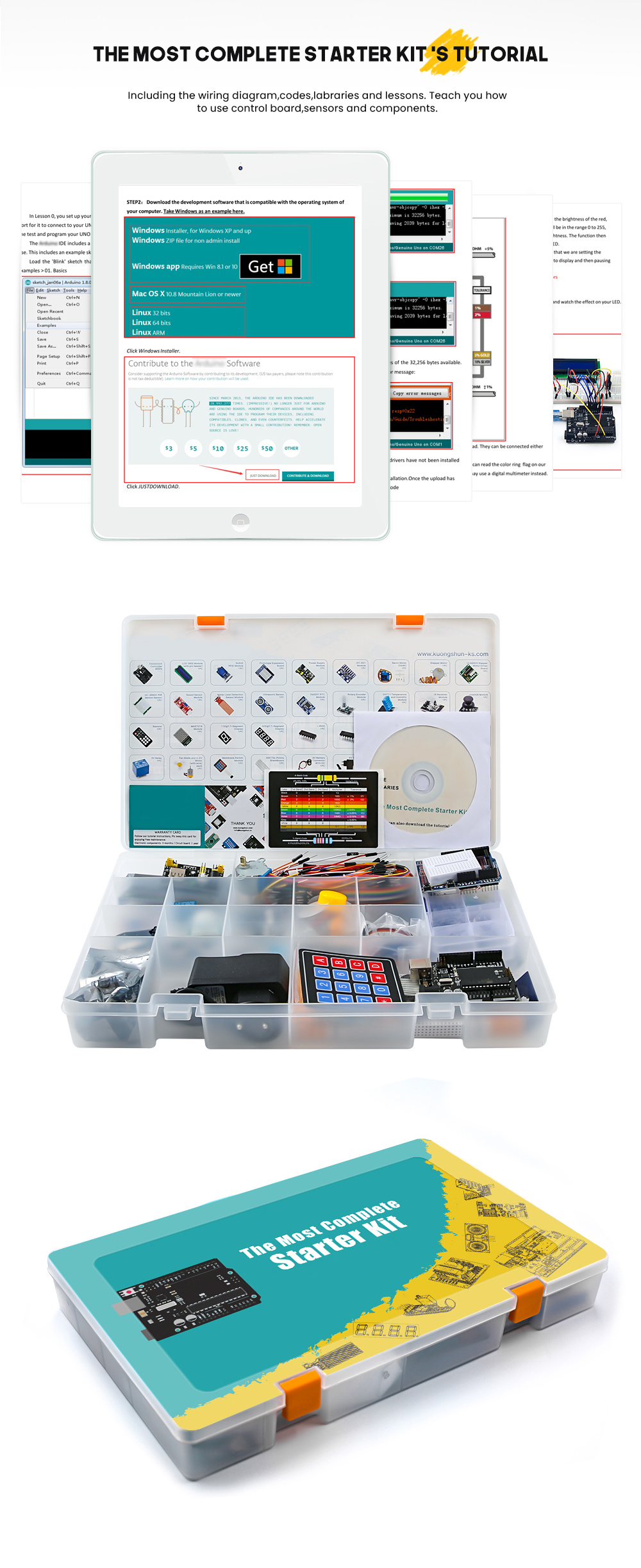Набор для начинающих Arduino UNO R3 DIP