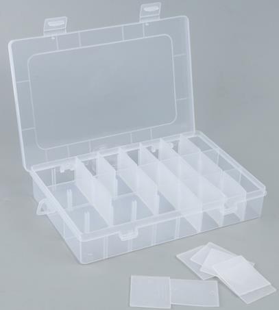 Пластиковая коробка на 24 отделения 19.5*13*3.5см