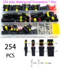 Набор автомобильных разъемов с обжимными клещами 254 штук (1/2/3/4 контакта)