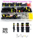 Набор автомобильных разъемов с обжимными клещами 300 штук (1/2/3/4 контакта)