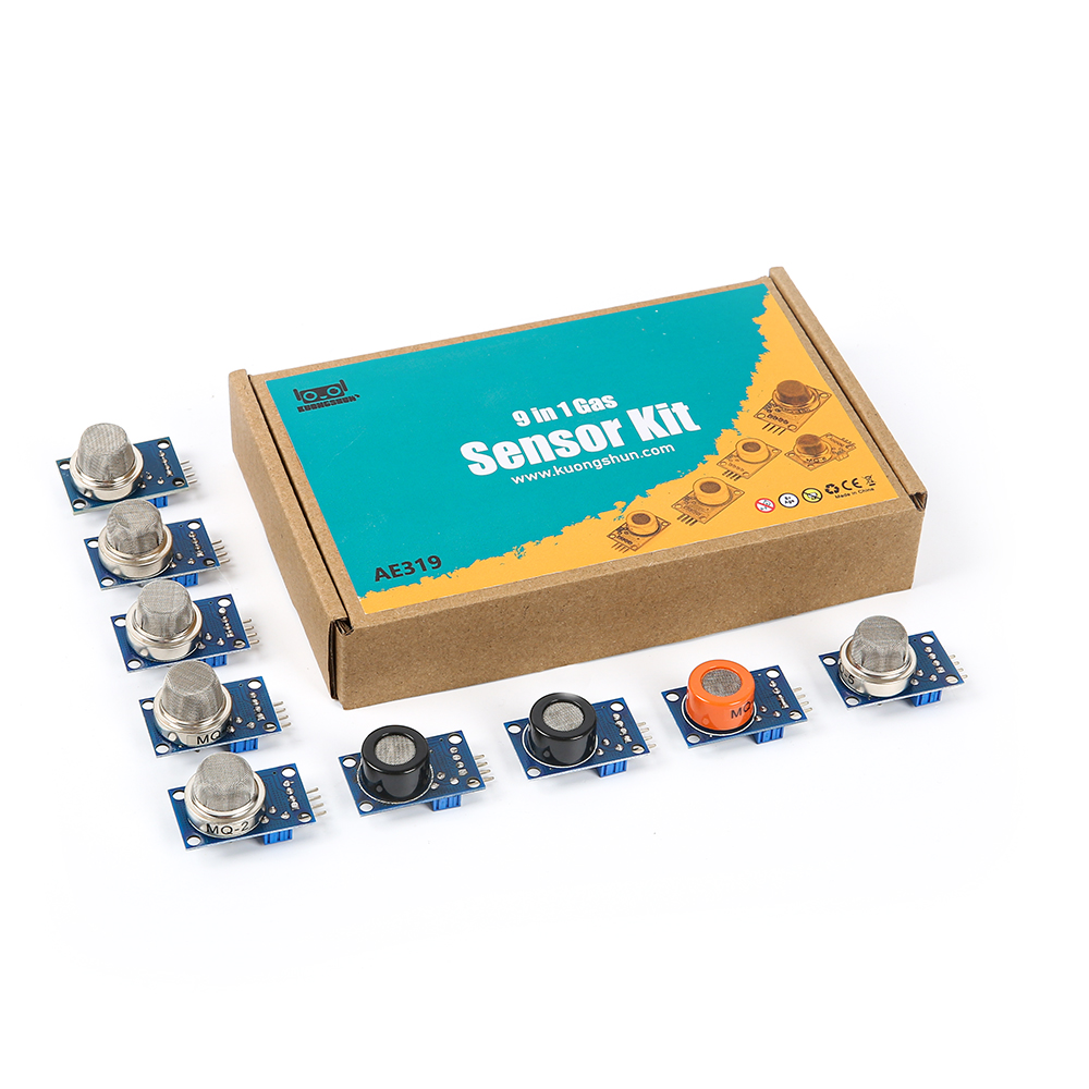Набор из 9 датчиков газа в картонной упаковке