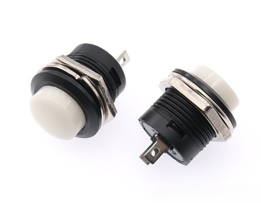 Кнопка R13-507, 16мм, самовозвратная, белая, 6А 125В