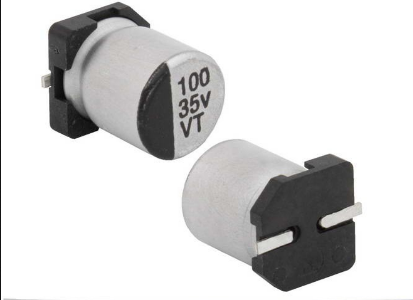 35V, 100µF, Алюминиевый электролитический конденсатор SMD, размер 6,3?7,7 мм