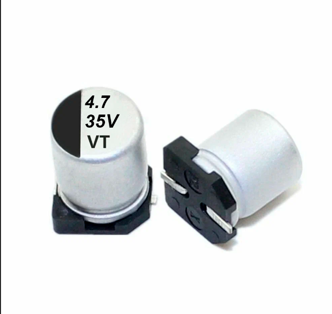 35V, 4,7µF, Алюминиевый электролитический конденсатор SMD, размер 4?5,4 мм