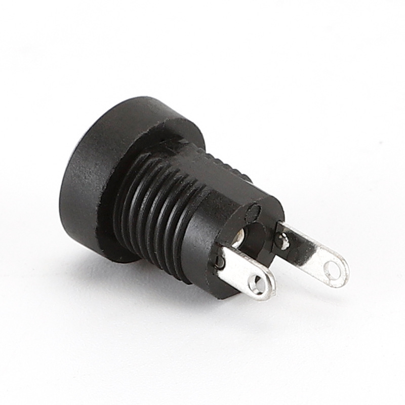 DC022B, Разъём питания female 5,5?2,5 мм, с гайкой, 2 вывода под пайку [DC022B 5,5?2,5]