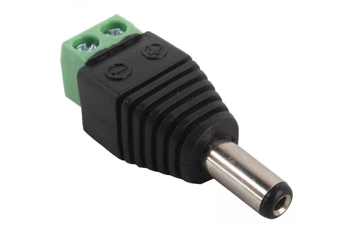 DC, Разъём питания DC, 5,5?2,5 мм, [Male, без пайки]