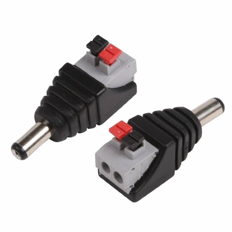 DC, Разъём питания DC, 5,5?2,1 мм, [Male, нажимной тип]