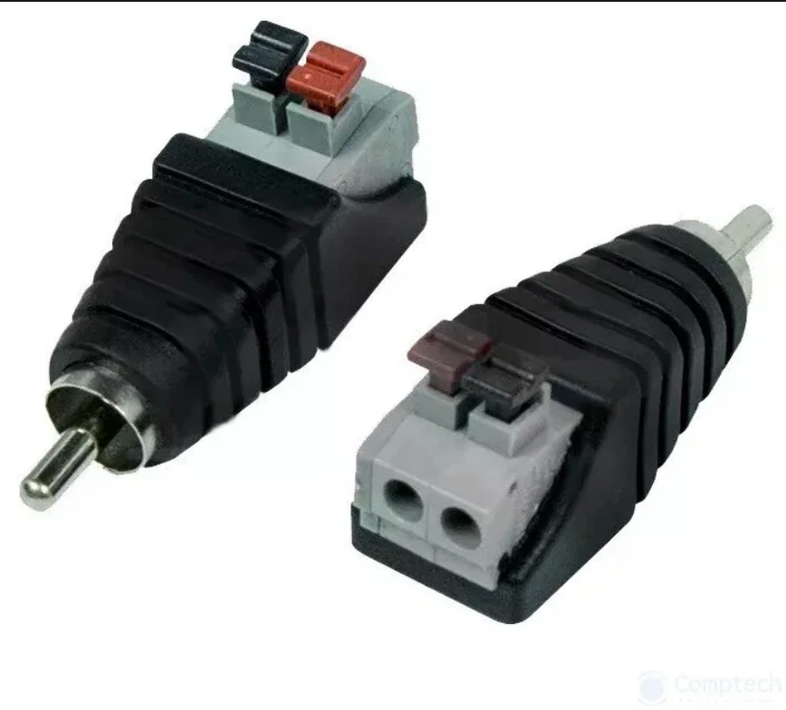 RCA, Разъём питания DC, 5,5?2,1 мм, [Male, нажимной тип]