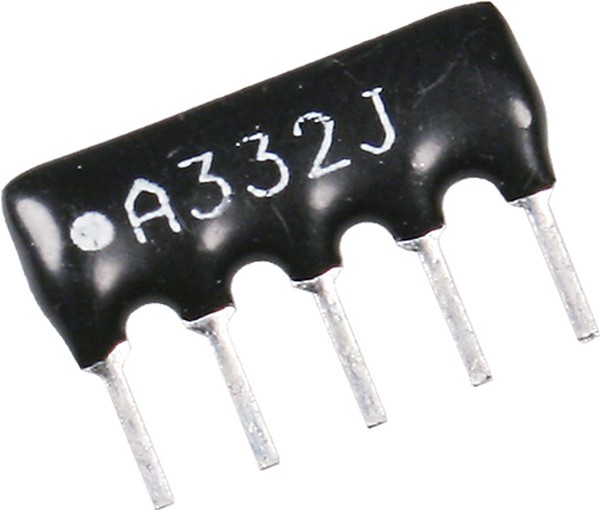 A332J, Резисторный массив, 3,3 кОм, [5P, шаг 2,54 мм]
