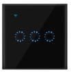 Сенсорный выключатель Tuya WiFi (3 канала, тип 86, EU, черный, 110-240В, 86?86?35 мм)