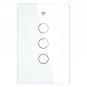 Сенсорный выключатель Tuya WiFi RF433 (3 канала, US вилка, белый, 200-240В, без нулевого провода, Bluetooth, подсветка, память, 120?76 мм)