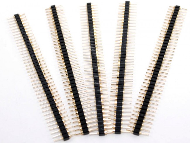 Разъем штыревой  1*40p/2.54 (круглый, папа, позолоченый)