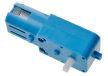 Мотор-редуктор TT синий (3-6В, 600 об/мин, пластик. редуктор 1:48, вал с одной стороны)