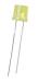 Рассеянный плоский светодиод 3MM желтый с ножкой 18мм (2В, 20мА)