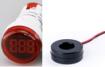 Светодиодный амперметровый индикатор AD16-22DSA (0-100А, 22мм, круглый, с трансформатором, LED, красный)
