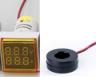 Светодиодный индикатор двойного отображения AD16-22FVA (AD16-22VAM) (AC50-500В, 0-100А, 22мм, квадратный корпус, LED, с трансформатором, желтый)