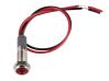 Красный светодиодный индикатор (6мм, 10-24В, металл, кабель 15см)