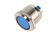 Синий светодиодный индикатор (22мм, 10-24В, металл)