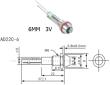 Красный светодиодный индикатор AD22C-6 (3В, металл)
