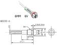 Красный светодиодный индикатор AD22C-6 (6В, металл)