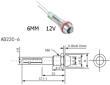 Белый светодиодный индикатор AD22C-6 (12В, металл)