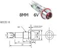 Зеленый светодиодный индикатор AD22C-8 (6В, металл)