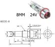Красный светодиодный индикатор AD22C-8 (24В, металл)