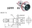 Красный светодиодный индикатор AD22C-16 (6В, металл)