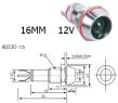 Белый светодиодный индикатор AD22C-16 (12В, металл)