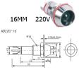 Красный светодиодный индикатор AD22C-16 (220В, металл)