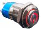 Металлический кнопочный переключатель с высокой головкой 12мм (красная подсветка, 12-24В, самоблокирующийся, водонепроницаемый)