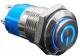 Металлический кнопочный переключатель с высокой головкой 12мм (синяя подсветка, 12-24В, самоблокирующийся, водонепроницаемый)