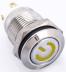 Металлический кнопочный переключатель с плоской головкой 12мм (желтая подсветка, 3-6В, мгновенный, водонепроницаемый)