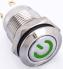 Металлический кнопочный переключатель с плоской головкой 12мм (зеленая подсветка, 220В, мгновенный, водонепроницаемый)