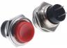 Красная кнопка DS-212 (16 мм, 2 контакта, мгновенного действия, самовозврат, ВЫКЛ-ВКЛ, круглая)