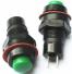 Зеленая кнопка DS-213 (10 мм, 2 контакта, мгновенного действия, самовозврат, круглая)