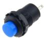 Синяя кнопка DS-427 (12 мм, 2 контакта, без фиксации, самовозврат, ВКЛ-ВЫКЛ)