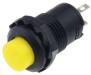 Желтая кнопка DS-428 (12 мм, 2 контакта, самоблокирующаяся, ВКЛ-ВЫКЛ)
