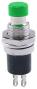 Зеленая кнопка PBS-110 (2 контакта, 7 мм резьба, мгновенного действия, самовозврат, нормально разомкнутая, 3А/125В 1А/250В)